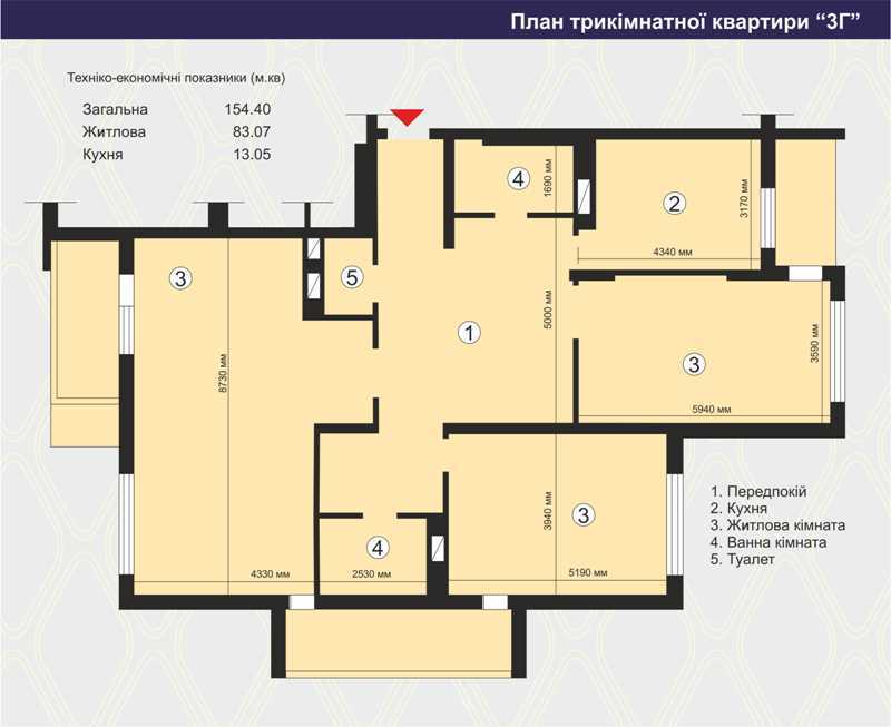 3-кімнатна 154.4 м² в ЖК Вишневий квартал від забудовника, м. Вишневе