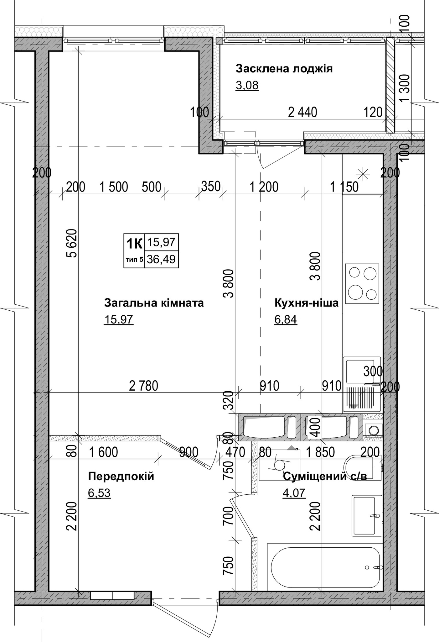 1-кімнатна 36.49 м² в ЖК Одеський бульвар від 14 774 грн/м², с. Новосілки