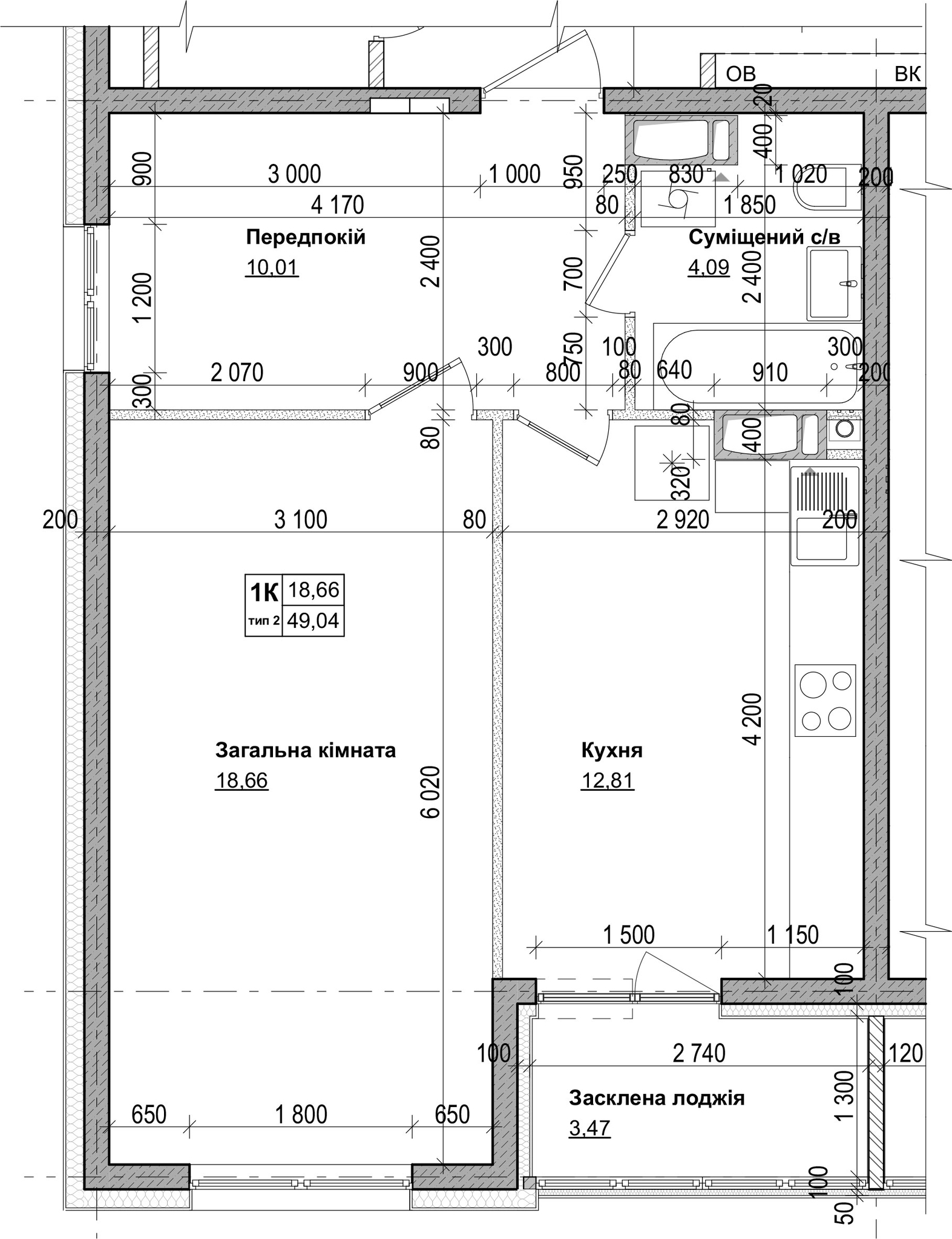 1-комнатная 49.06 м² в ЖК Одесский бульвар от 14 698 грн/м², с. Новоселки