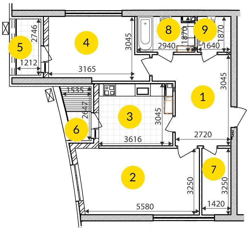 2-кімнатна 69.93 м² в ЖК ObolonSky від забудовника, Київ