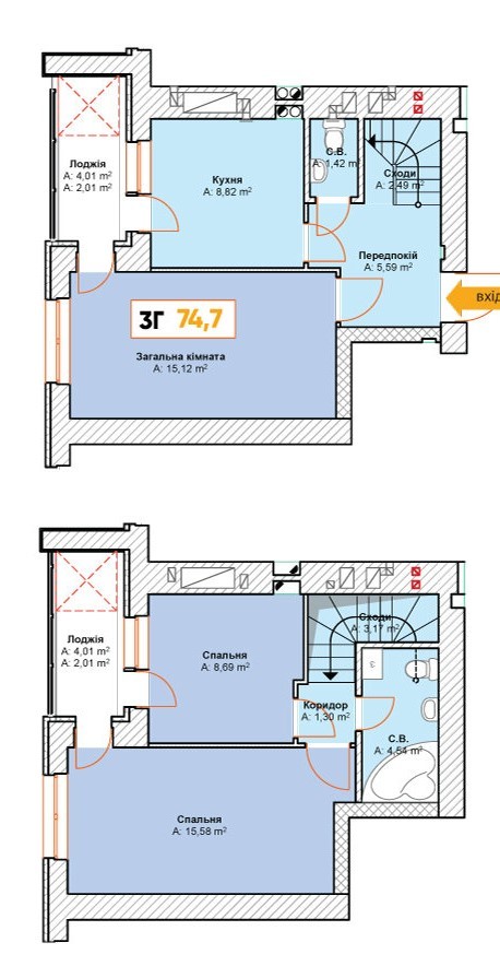 3-комнатная 74.7 м² в ЖК Continent от 12 500 грн/м², г. Буча