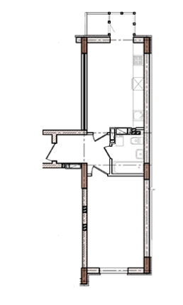 1-кімнатна 42.14 м² в ЖК Гранд Бурже від 24 250 грн/м², м. Буча