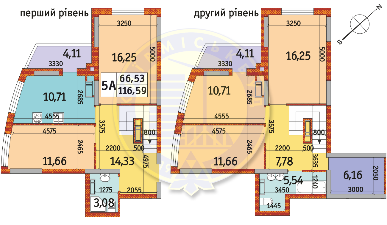 Двухуровневая 116.59 м² в ЖК Радужный от 20 700 грн/м², Киев