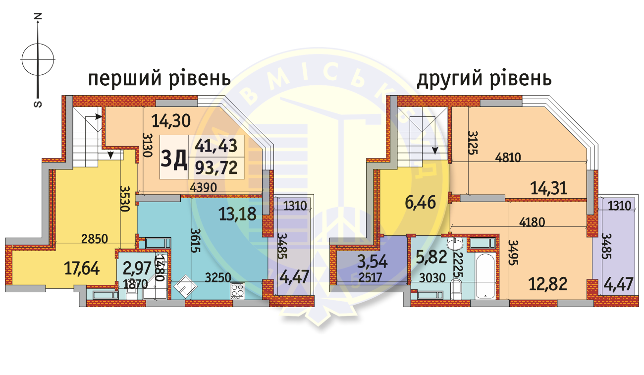 Двухуровневая 93.72 м² в ЖК Радужный от 19 250 грн/м², Киев