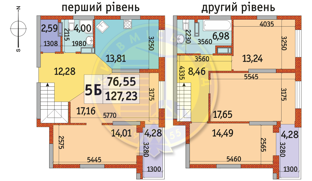 Двухуровневая 127.23 м² в ЖК Радужный от 19 250 грн/м², Киев