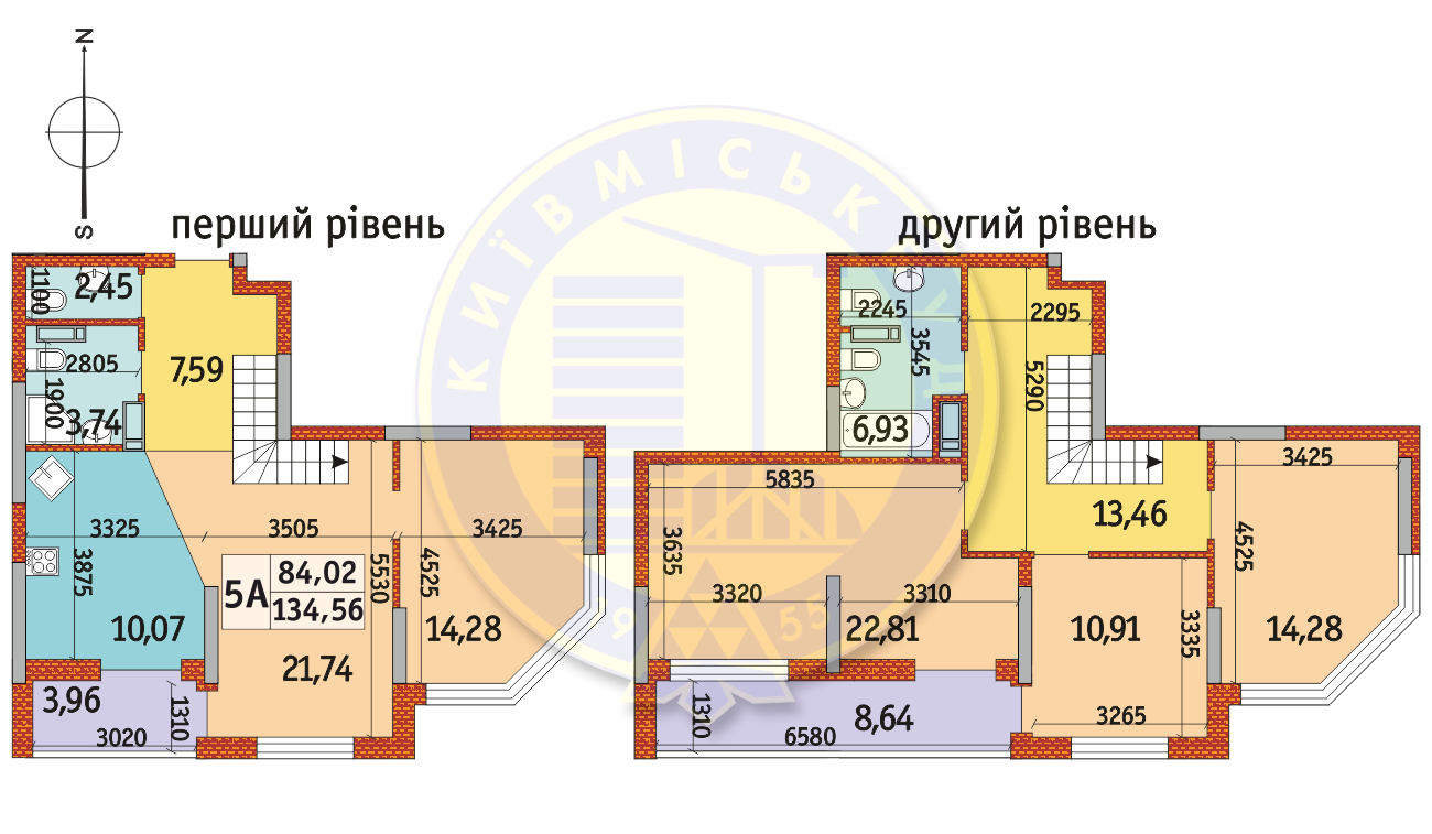 Дворівнева 134.56 м² в ЖК Райдужний від 19 250 грн/м², Київ