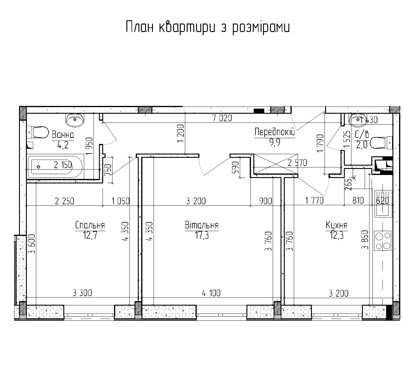 2-комнатная 58.4 м² в ЖМ Новая Буча от 11 500 грн/м², г. Буча