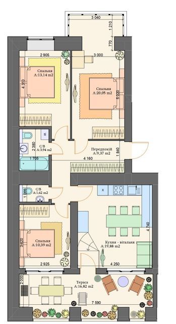 3-комнатная 95.21 м² в ЖК Art Residence от 21 050 грн/м², г. Ирпень