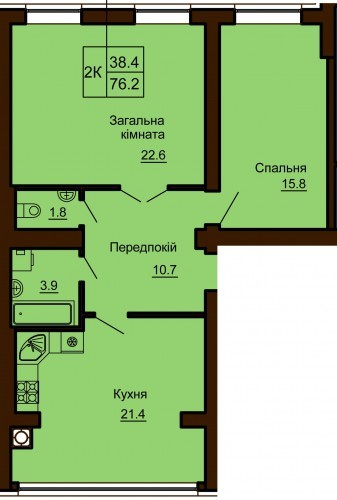 2-кімнатна 76.2 м² в ЖК Софія Клубний від 32 000 грн/м², с. Софіївська Борщагівка