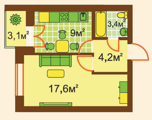 1-комнатная 37.3 м² в ЖК на ул. Университетская, 1-P от 23 250 грн/м², г. Ирпень