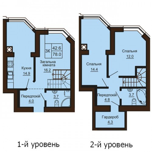 Двухуровневая 78 м² в ЖК София Клубный от 26 000 грн/м², с. Софиевская Борщаговка