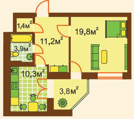 1-кімнатна 50.4 м² в ЖК на вул. Університетська, 1-P від 23 250 грн/м², м. Ірпінь