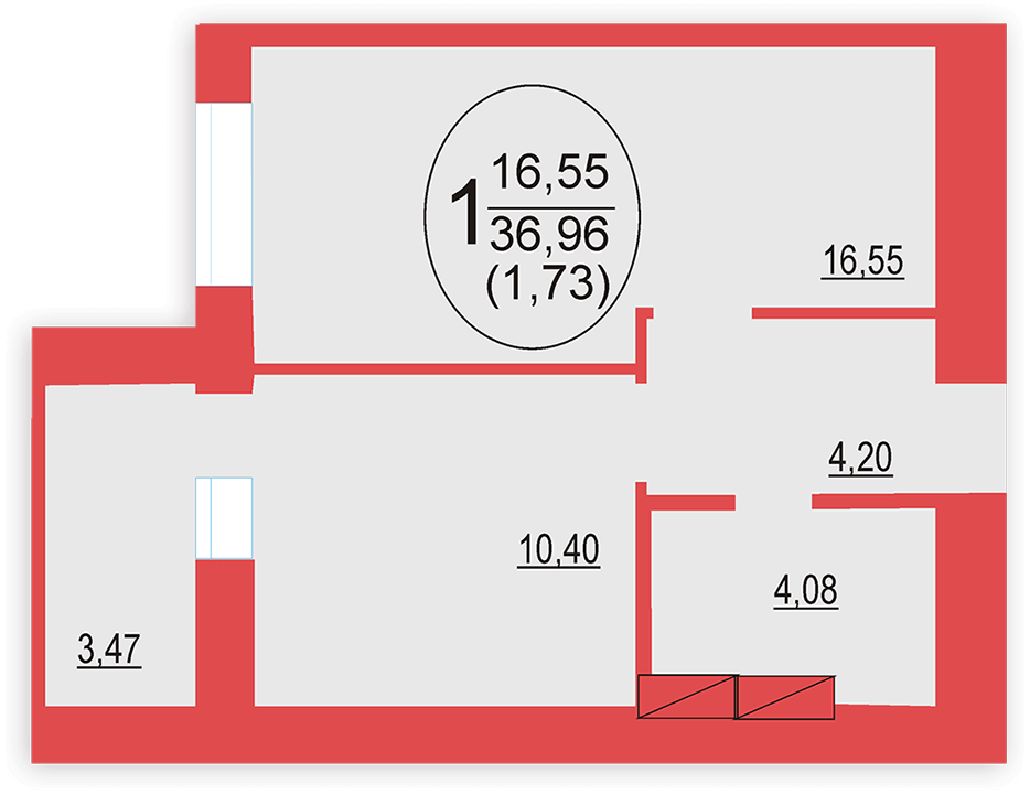 1-кімнатна 36.96 м² в ЖК Софія Київська від 13 300 грн/м², с. Софіївська Борщагівка