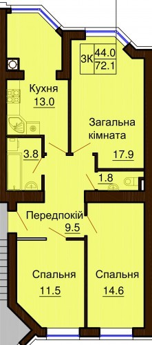 3-кімнатна 72.1 м² в ЖК Софія Клубний від 30 000 грн/м², с. Софіївська Борщагівка