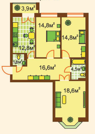 3-кімнатна 87.8 м² в ЖК на вул. Університетська, 1-P від 19 600 грн/м², м. Ірпінь