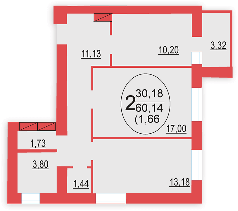 2-кімнатна 60.14 м² в ЖК Софія Київська від 13 000 грн/м², с. Софіївська Борщагівка
