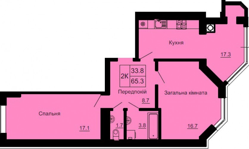 2-кімнатна 65.3 м² в ЖК Софія Клубний від 32 000 грн/м², с. Софіївська Борщагівка