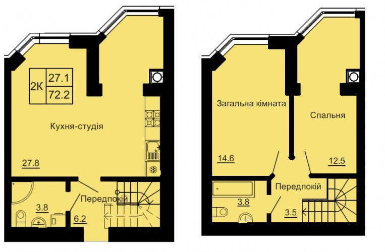 Дворівнева 72.2 м² в ЖК Софія Клубний від 32 000 грн/м², с. Софіївська Борщагівка