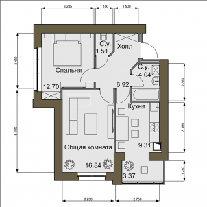 2-комнатная 53.01 м² в ЖК Софиевский квартал от 15 350 грн/м², с. Софиевская Борщаговка