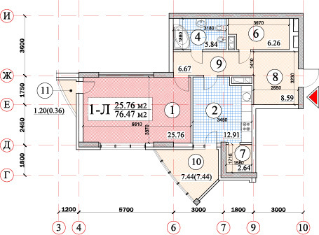 1-комнатная 76.47 м² в ЖК Покровский посад от 76 550 грн/м², Киев