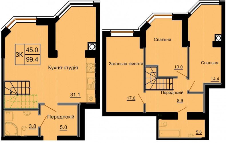 Двухуровневая 99.4 м² в ЖК София Клубный от 30 000 грн/м², с. Софиевская Борщаговка