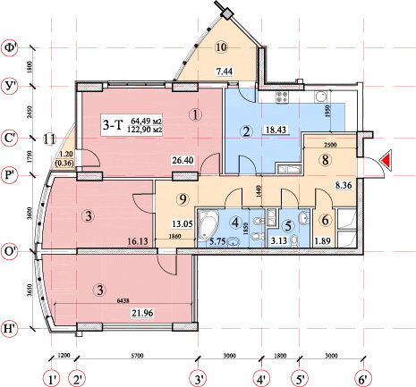 3-кімнатна 122.73 м² в ЖК Покровський посад від 78 600 грн/м², Київ