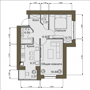 2-комнатная 53.01 м² в ЖК Софиевский квартал от 15 800 грн/м², с. Софиевская Борщаговка