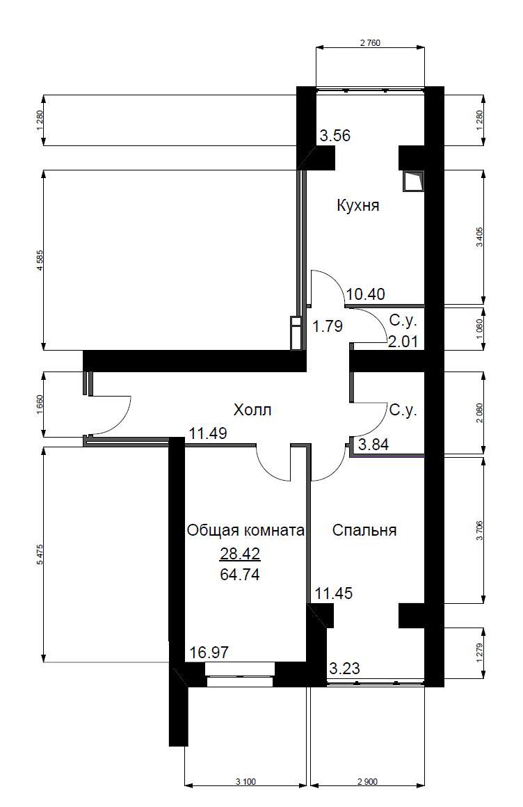 2-кімнатна 64.74 м² в ЖК Софіївський квартал від 15 100 грн/м², с. Софіївська Борщагівка