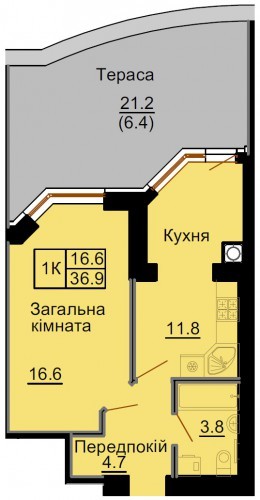 1-кімнатна 36.9 м² в ЖК Софія Клубний від забудовника, с. Софіївська Борщагівка