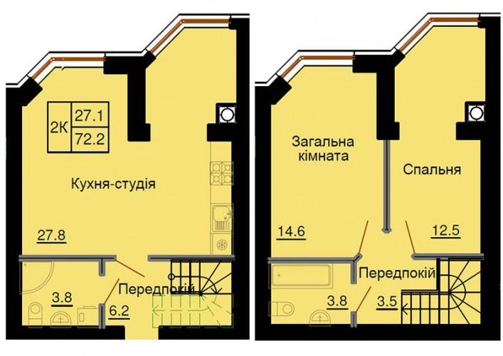 Дворівнева 72.2 м² в ЖК Софія Клубний від 30 000 грн/м², с. Софіївська Борщагівка