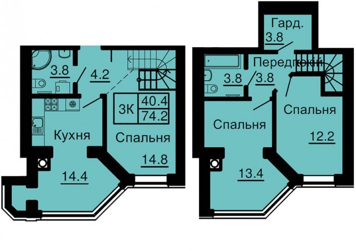 Дворівнева 74.2 м² в ЖК Sofia Nova від 35 000 грн/м², с. Новосілки