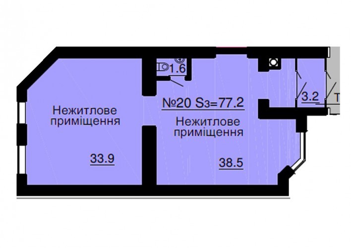 Приміщення вільного призначення 77.2 м² в ЖК Sofia Nova від забудовника, с. Новосілки