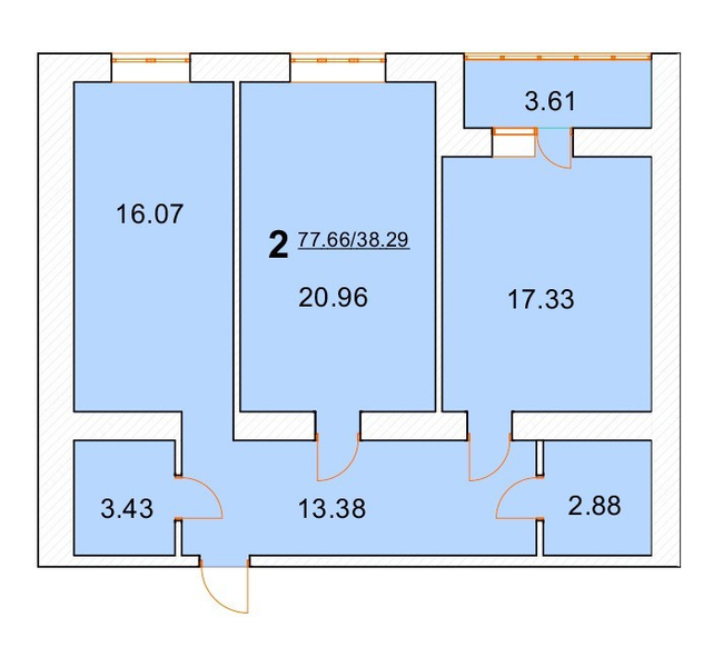 2-кімнатна 77.66 м² в ЖК на вул. Нова, 31А, 31Б від 20 000 грн/м², м. Бориспіль