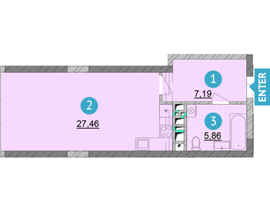 1-кімнатна 40.51 м² в ЖК Smart Plaza Obolon від 47 550 грн/м², Київ