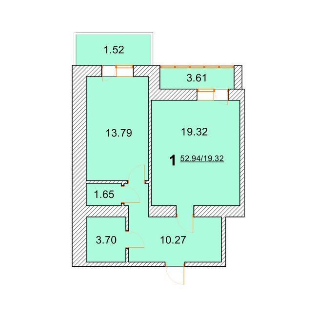 1-кімнатна 52.94 м² в ЖК на вул. Нова, 31А, 31Б від 22 000 грн/м², м. Бориспіль
