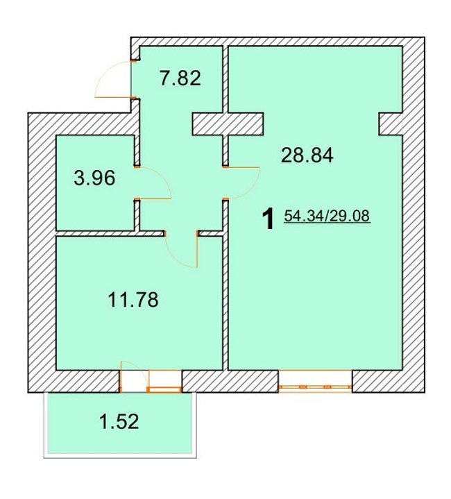 1-кімнатна 54.34 м² в ЖК на вул. Нова, 31А, 31Б від 22 000 грн/м², м. Бориспіль