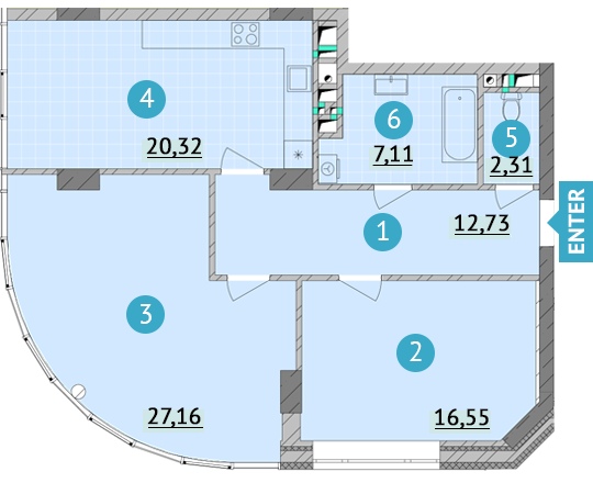 2-кімнатна 86.18 м² в ЖК Smart Plaza Obolon від 47 550 грн/м², Київ