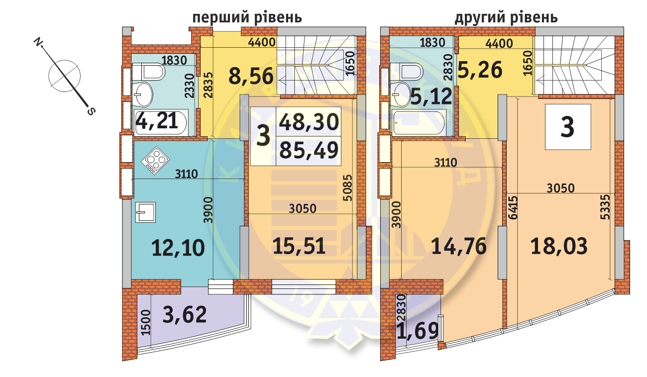 3-кімнатна 85.49 м² в ЖК Медовий від 24 829 грн/м², Київ