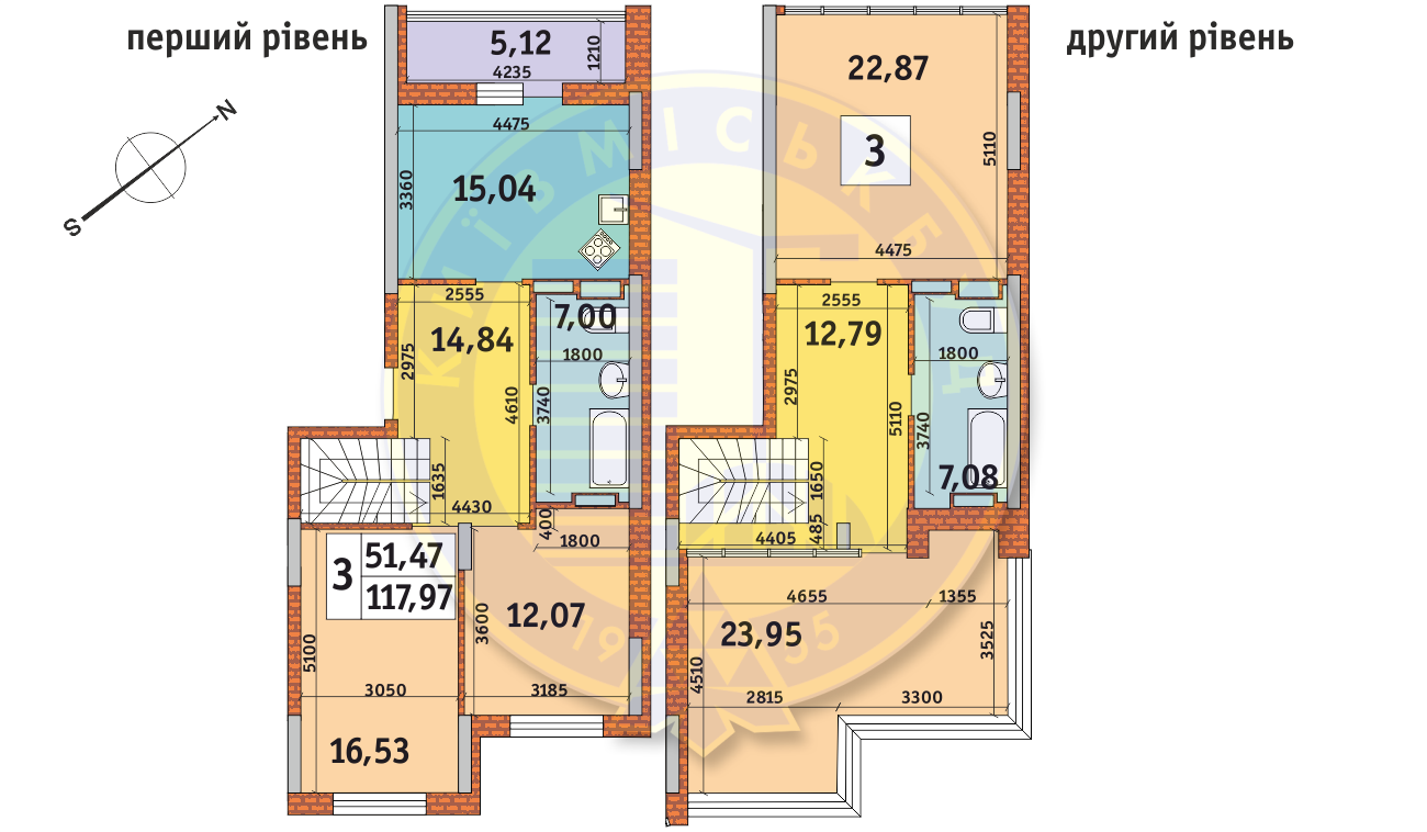 3-кімнатна 117.97 м² в ЖК Медовий від 21 100 грн/м², Київ