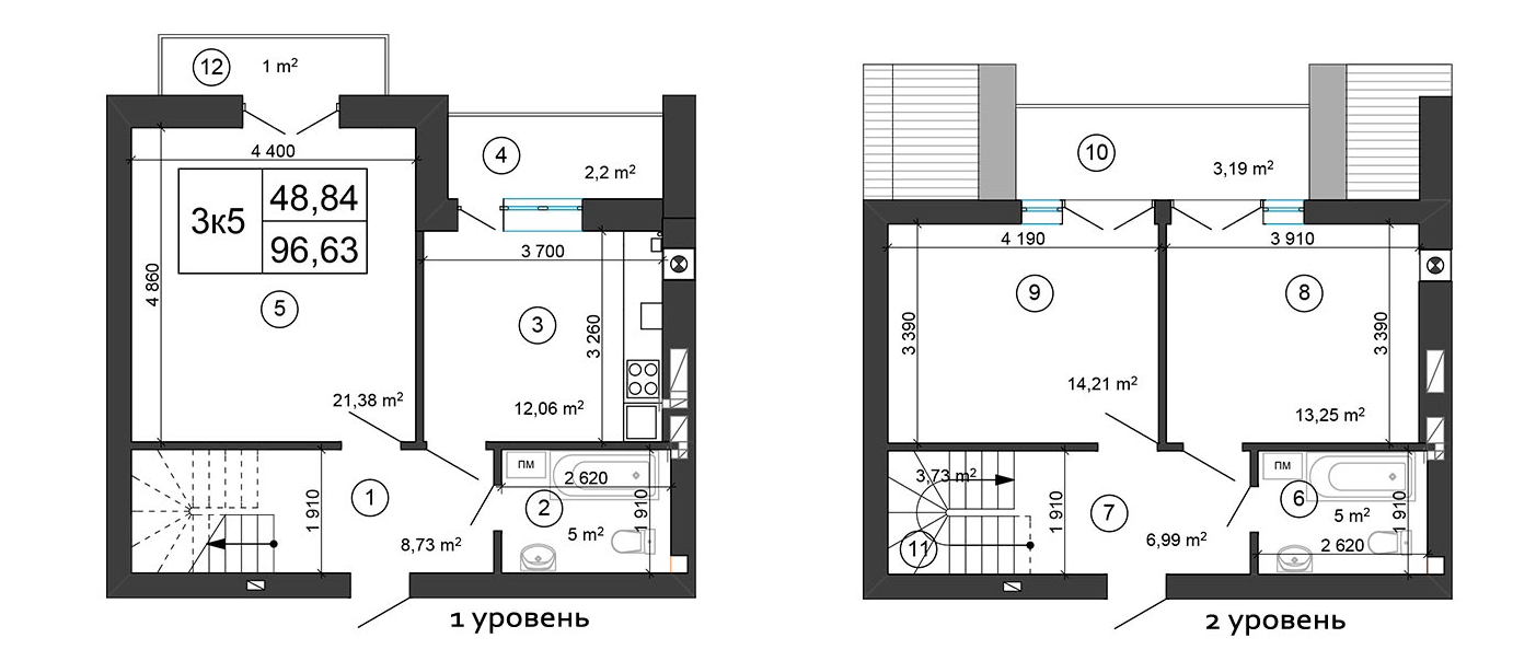 Двухуровневая 96.63 м² в ЖК Сырецкий парк от 40 750 грн/м², Киев