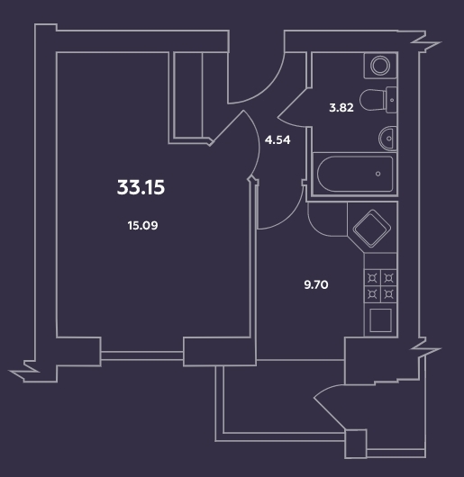 1-кімнатна 33.15 м² в ЖК Затишний квартал від 17 700 грн/м², с. Софіївська Борщагівка