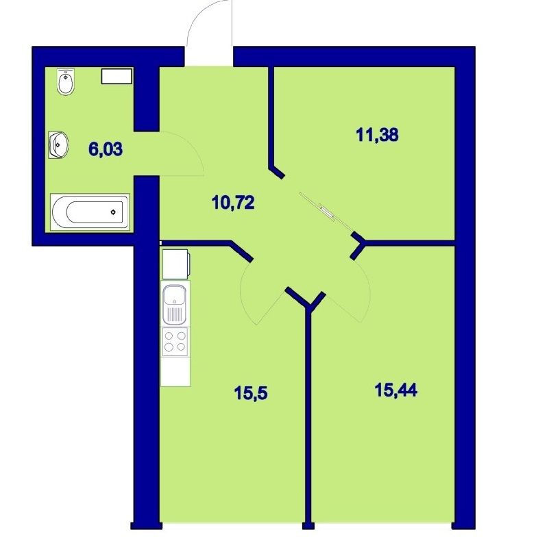 2-кімнатна 59.07 м² в ЖК Милі квартири від 9 200 грн/м², с. Мила