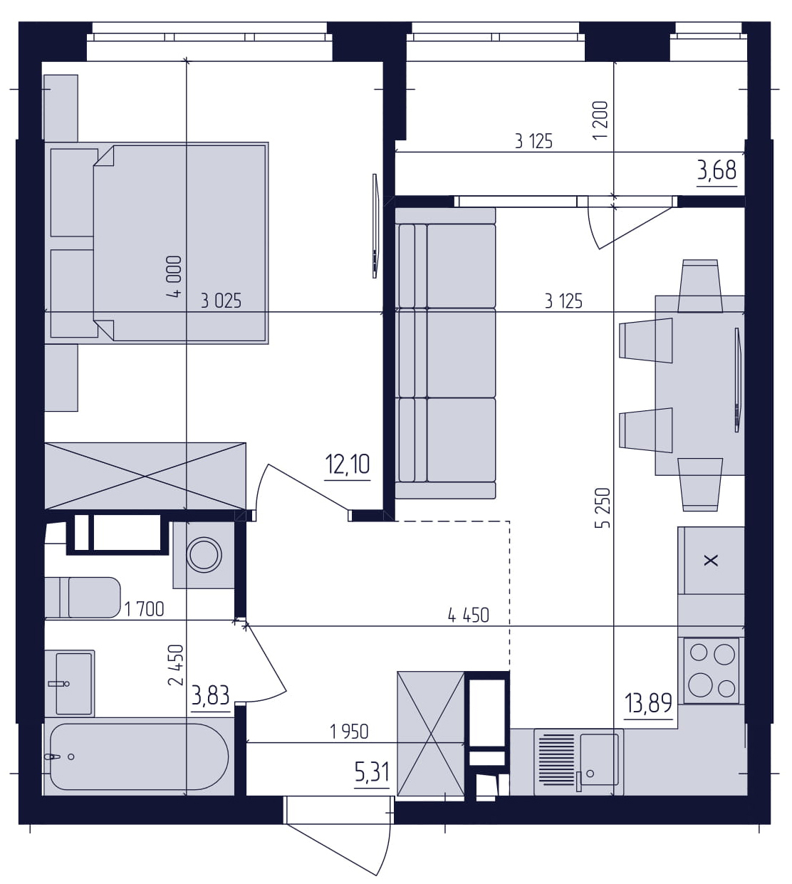 1-кімнатна 38.81 м² в ЖК Сучасний квартал від 23 300 грн/м², Київ