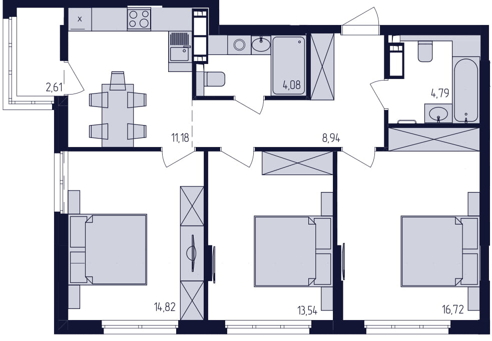 2-кімнатна 76.68 м² в ЖК Сучасний квартал від 30 000 грн/м², Київ