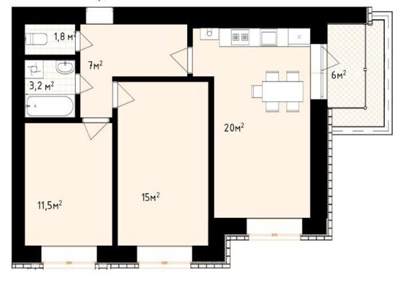 2-комнатная 64.5 м² в ЖК White house от 23 500 грн/м², г. Ирпень