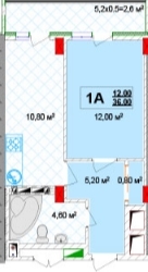 1-комнатная 36 м² в ЖК Кузьминский 2 от 19 000 грн/м², Киев