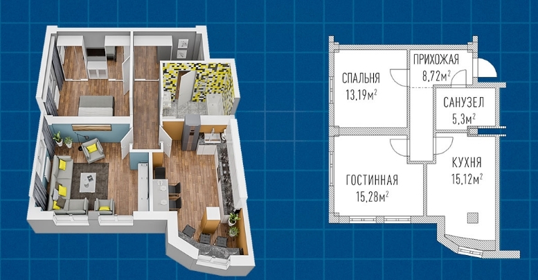 2-кімнатна 57.61 м² в ЖК Лондон Парк від 31 950 грн/м², Київ