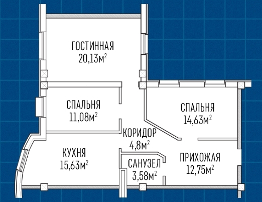 3-комнатная 82.42 м² в ЖК Лондон Парк от 26 000 грн/м², Киев