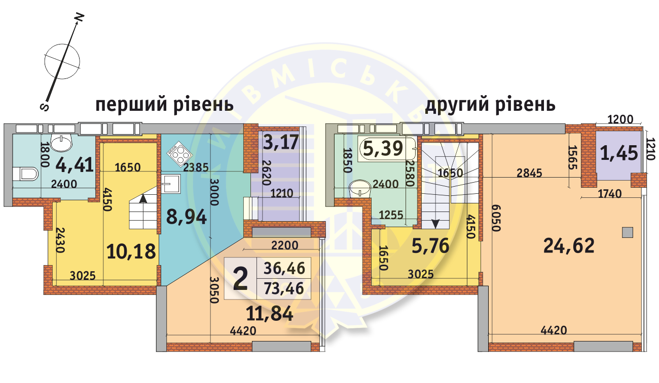 2-кімнатна 73.46 м² в ЖК Урлівський-2 від 17 314 грн/м², Київ