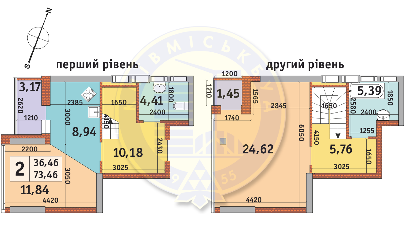 2-комнатная 73.46 м² в ЖК Урловский-2 от 21 131 грн/м², Киев